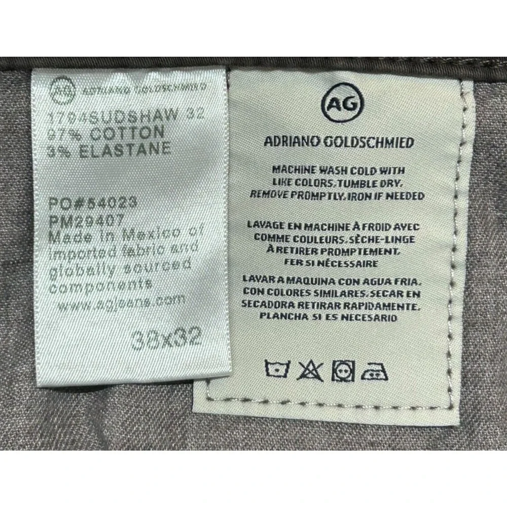 Adriano Goldschmied Jeans Mens 38X32 Gray Measures 38X32 Everett Slim Straight‎